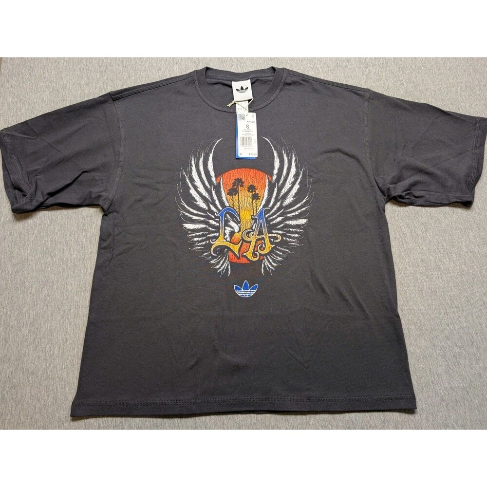 NWT Adidas Men's Originals LA Wings Short Sleeve Tee Gray Size Small